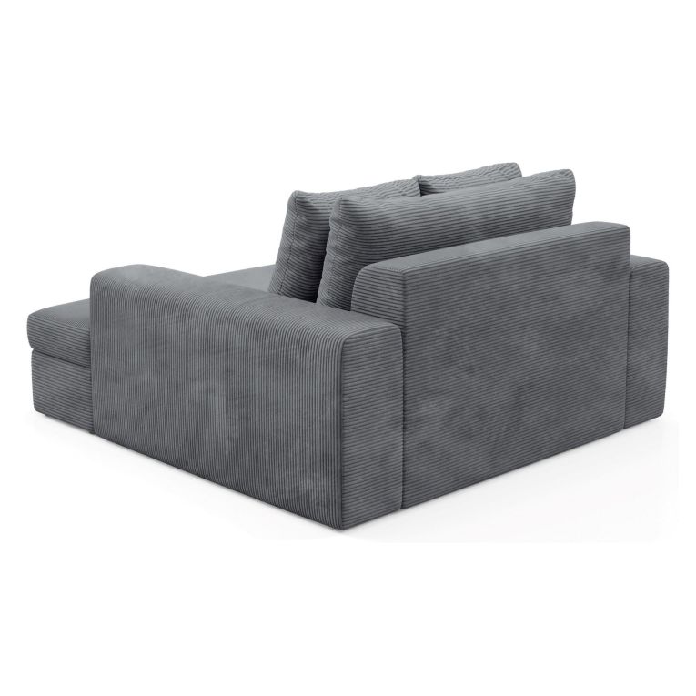 Divano Fisso 2 Posti Grigio Scuro Cuscini Sfoderabili Braccioli 162x167x86h cm, Posti a Sedere 2 - Comazzo