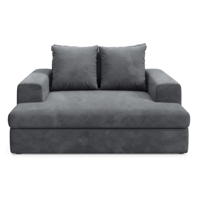 Divano Fisso 2 Posti Grigio Scuro Cuscini Sfoderabili Braccioli 162x167x86h cm, Posti a Sedere 2 - Comazzo