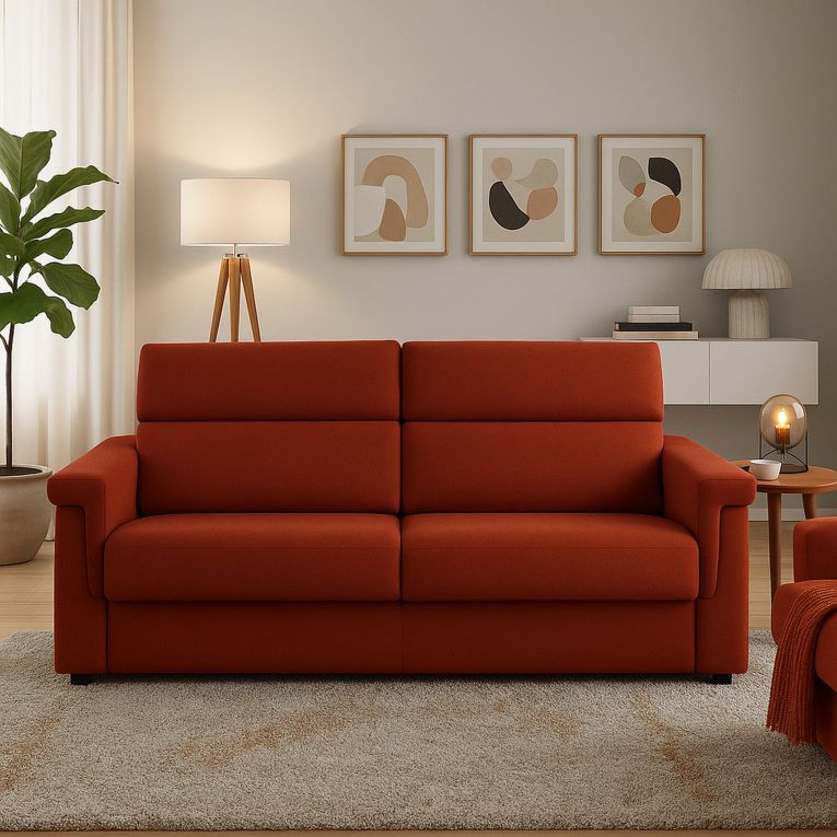 Divano fisso 2 posti Lapio, 185x95 h100 cm, Arancione