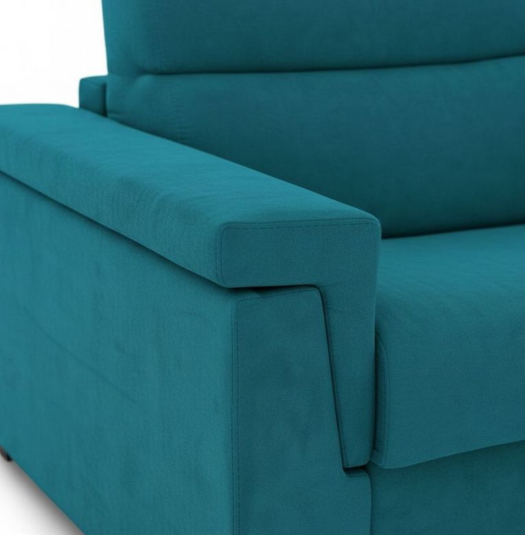Divano fisso 2 posti Lapio, 185x95 h100 cm, Azzurro