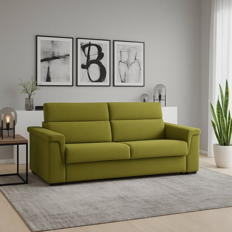 Divano fisso 2 posti Lapio, 185x95 h100 cm, Verde