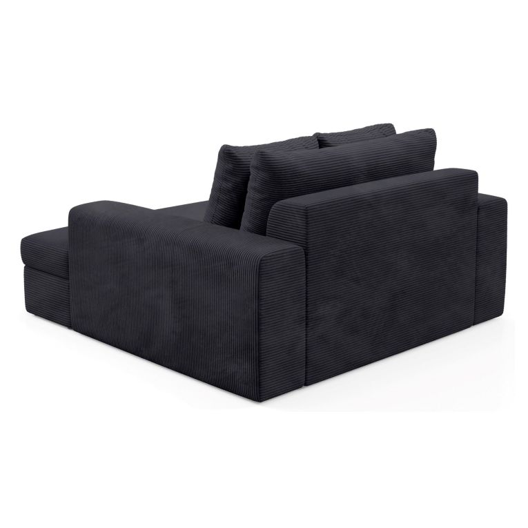 Divano Fisso 2 Posti Nero Cuscini Sfoderabili Braccioli 162x167x86h cm, Posti a Sedere 2 - Comazzo