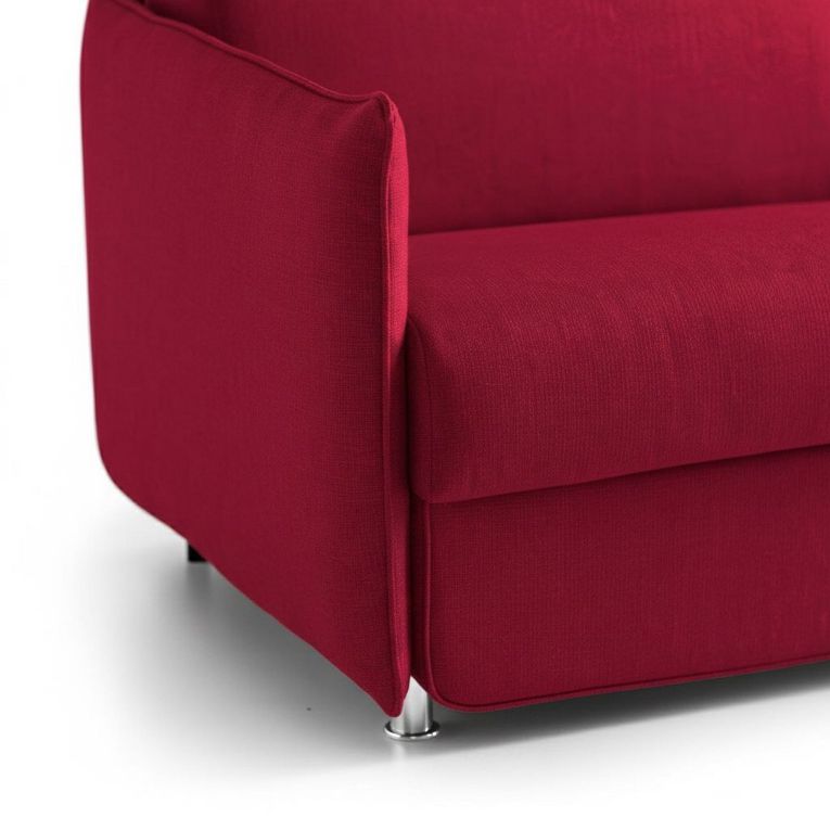 Divano Fisso 2 Posti Rosso Sfoderabile Idrorepellente 180x95x90h cm, Lavabile Made in Italy - Varedo
