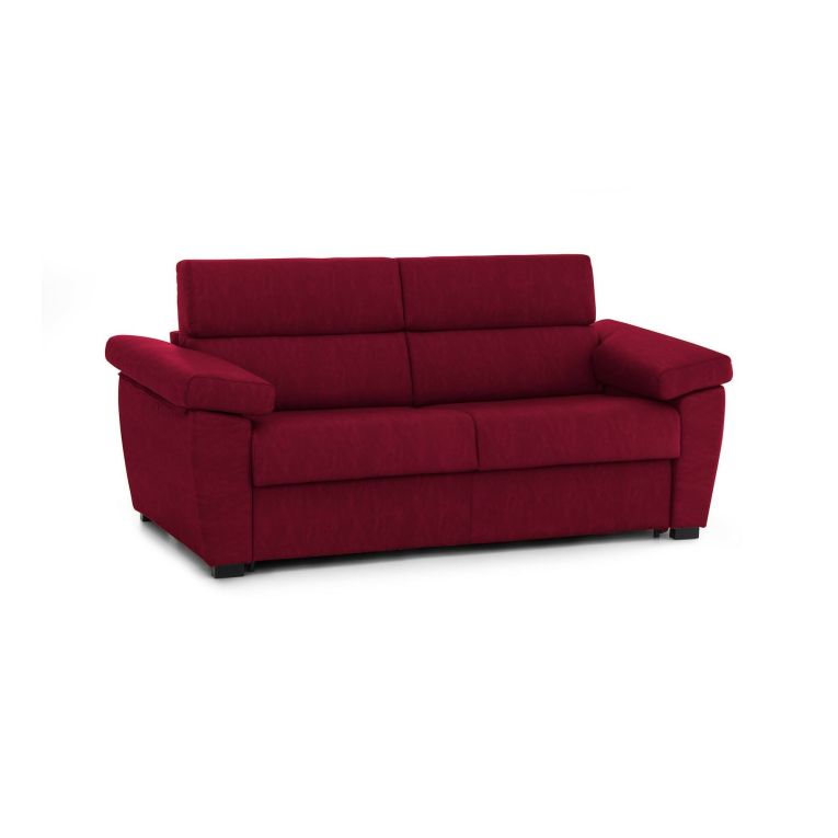 Divano Fisso 2 Posti Rosso Sfoderabile Idrorepellente 205x95x100h cm, Lavabile Made in Italy - Gorreto