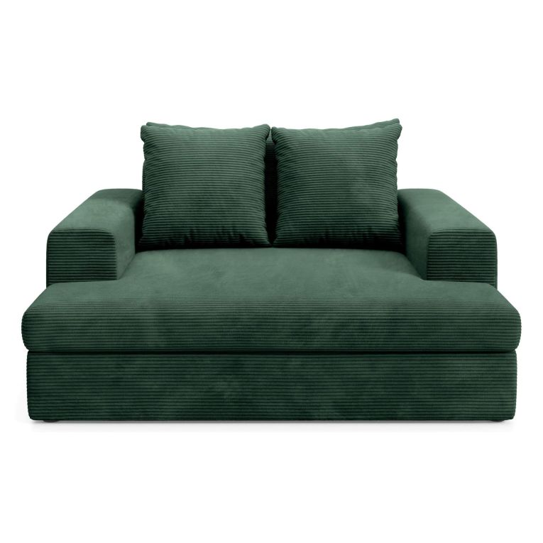 Divano Fisso 2 Posti Verde Cuscini Sfoderabili Braccioli 162x167x86h cm, Posti a Sedere 2 - Comazzo
