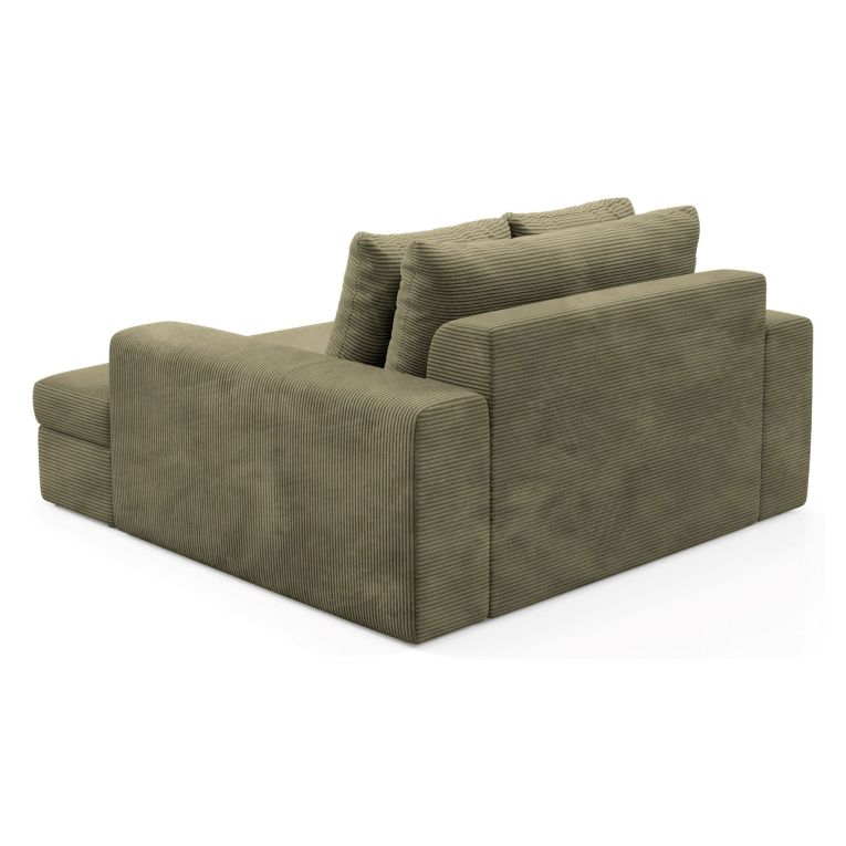 Divano Fisso 2 Posti Verde Oliva Cuscini Sfoderabili Braccioli 162x167x86h cm, Posti a Sedere 2 - Comazzo