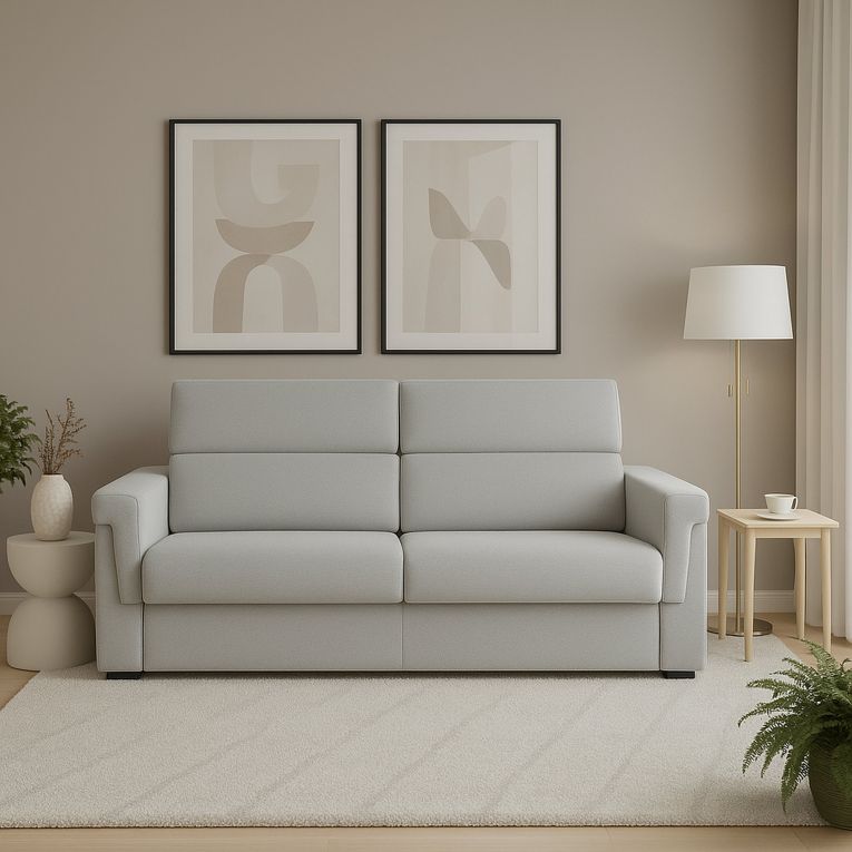 Divano fisso 3 posti Cantu, 225x95 h100 cm, Beige