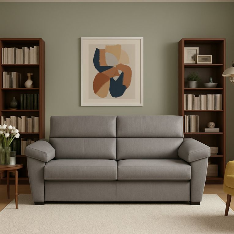 Divano fisso 3 posti Giffone, 225x95 h100 cm, Grigio