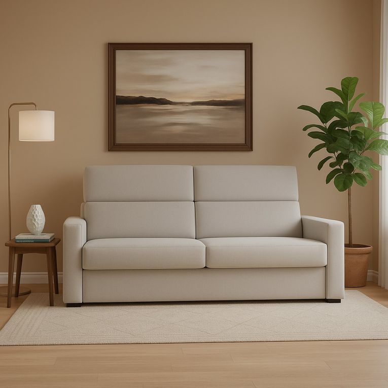Divano fisso 3 posti Ozegna, 220x95 h100 cm, Grigio chiaro