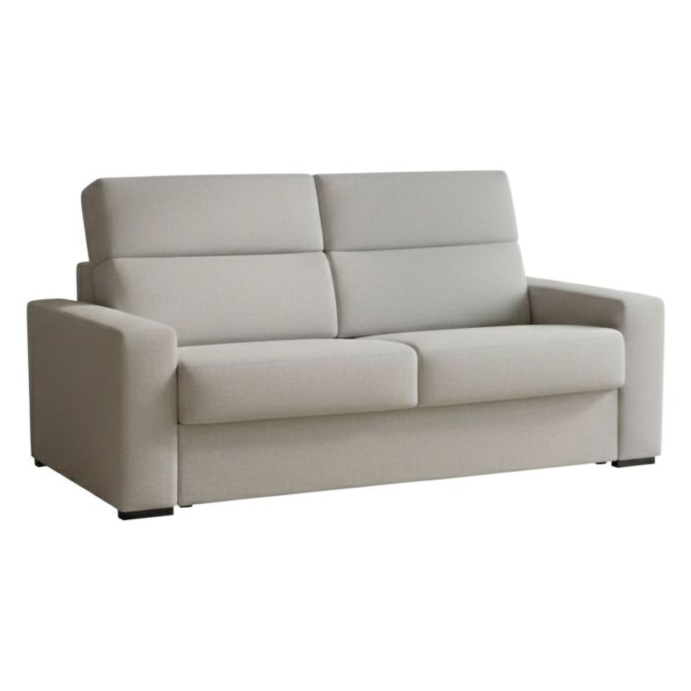 Divano fisso 3 posti Ozegna, 220x95 h100 cm, Grigio chiaro