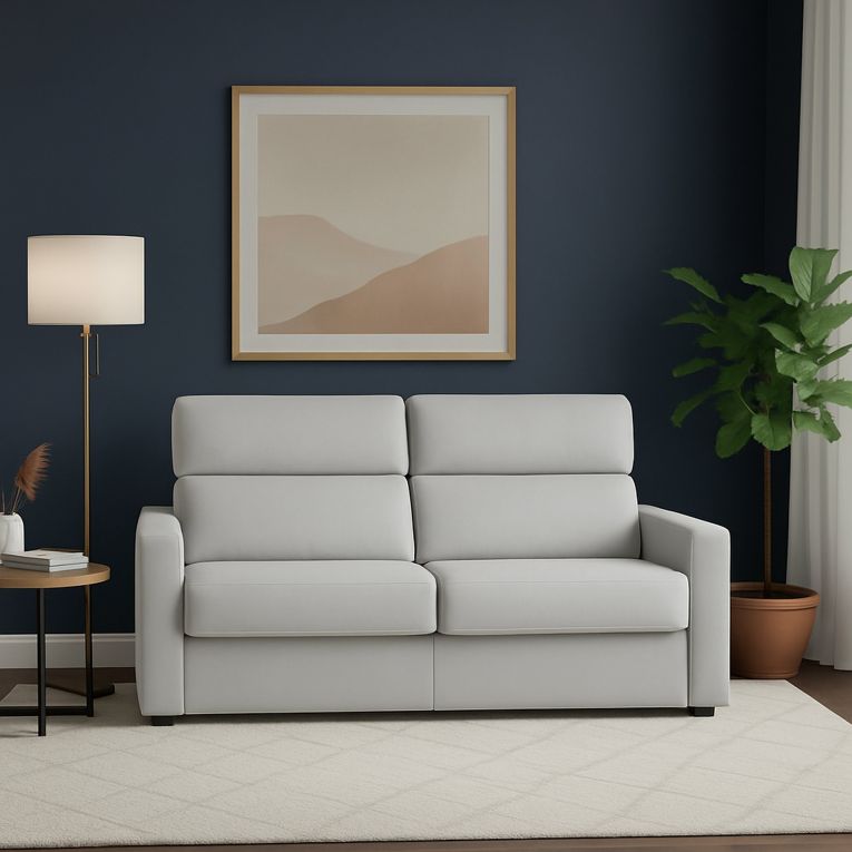 Divano fisso 3 posti Ozegna, 220x95 h100 cm, Grigio