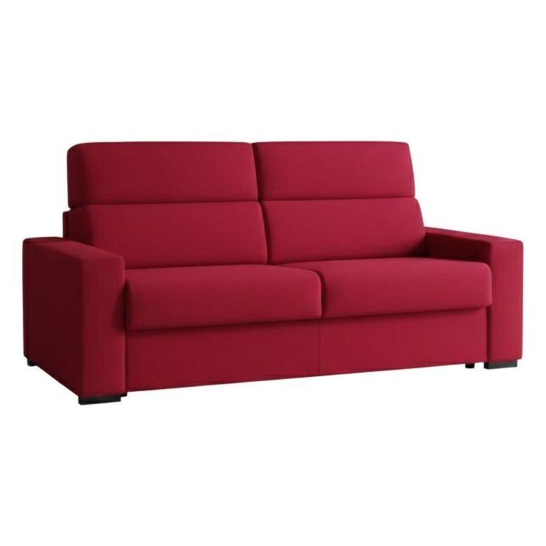 Divano Fisso 3 Posti Rosso Sfoderabile Lavabile 220x95 cm, Braccioli Made in Italy - Ozegna