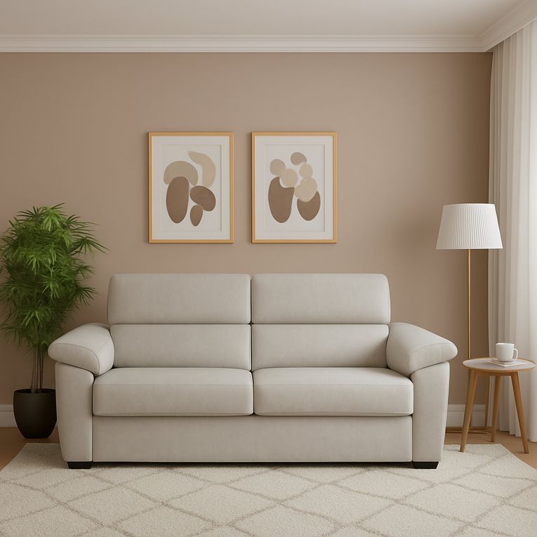 Divano idrorepellente beige 225x95x100h cm - Giffone