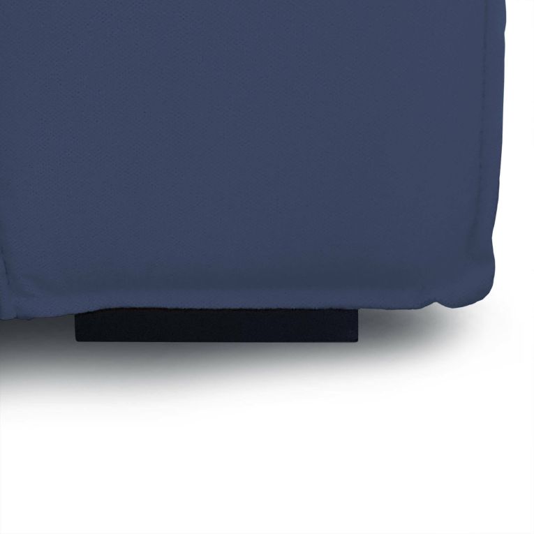 Divano in legno e ferro rivestito in tessuto blu 220x95x70h cm - Lepidolite