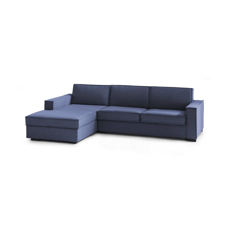 Divano in metallo rivestito in tessuto blu 260x95x90h cm - Sodalite