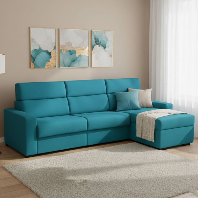 Divano letto 2 piazze azzurro 280x160cm - Celleno