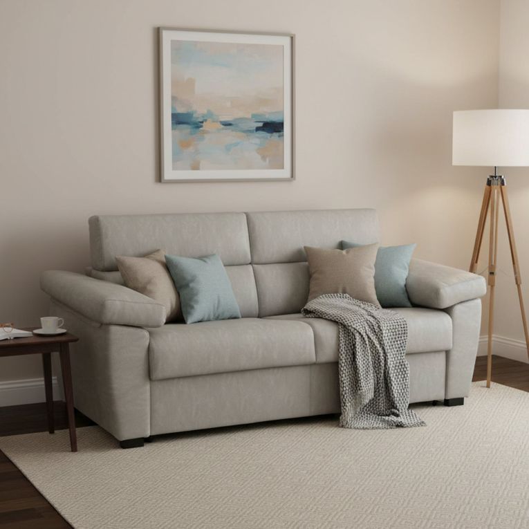 Divano letto 2 piazze beige 225x95cm - Trino