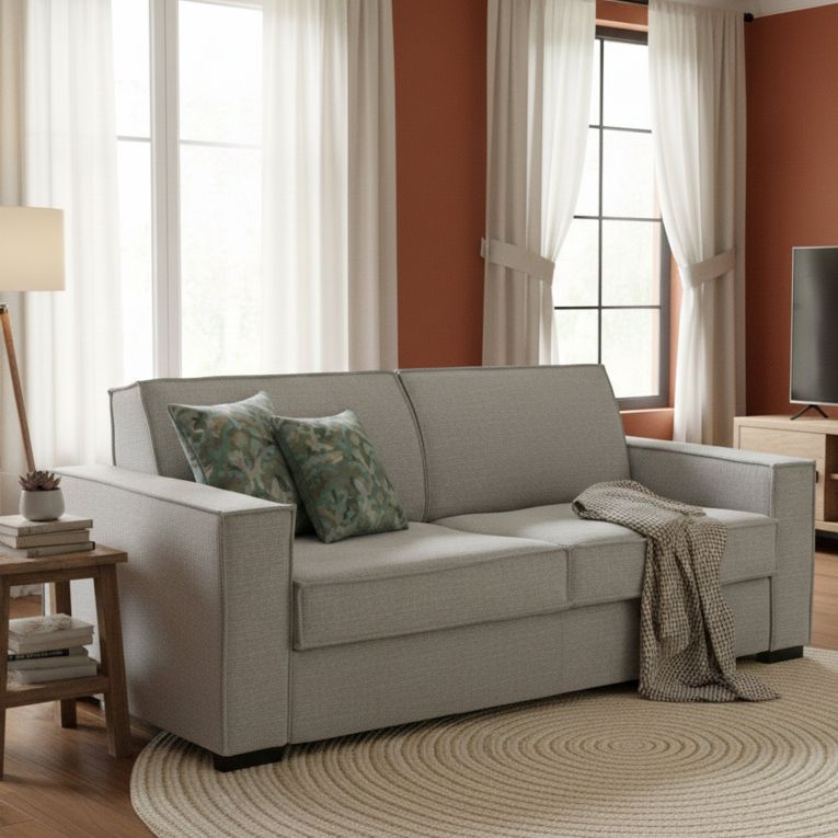 Divano letto 2 piazze grigio 160x95cm - Alk