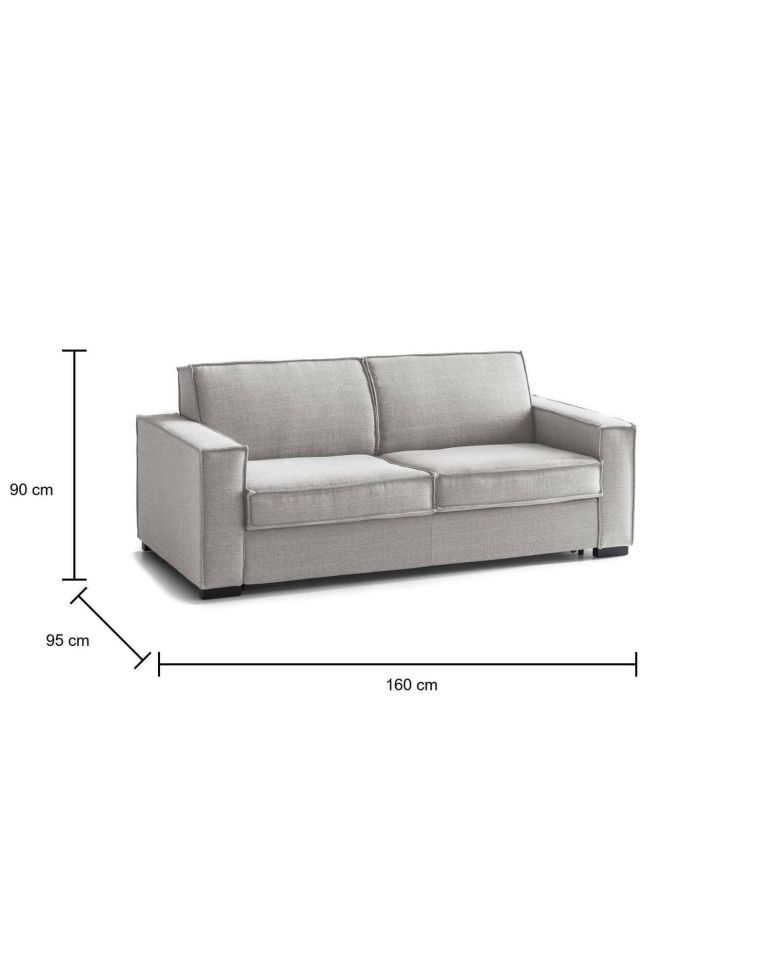 Divano letto 2 piazze grigio 160x95cm - Alk
