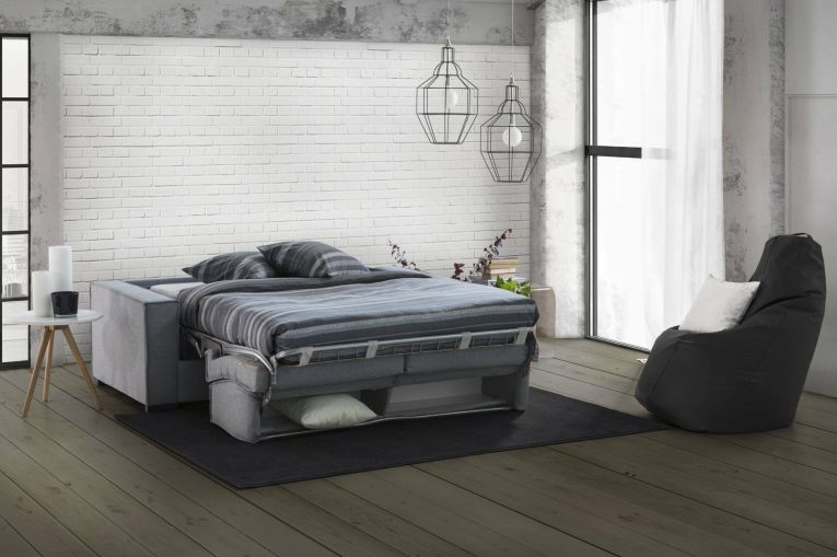 Divano letto 2 piazze grigio 160x95cm - Alk