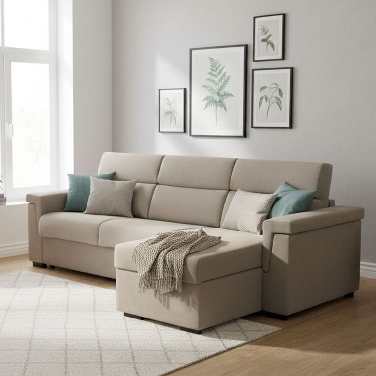 Divano letto 2 piazze tortora 285x160cm - Esca