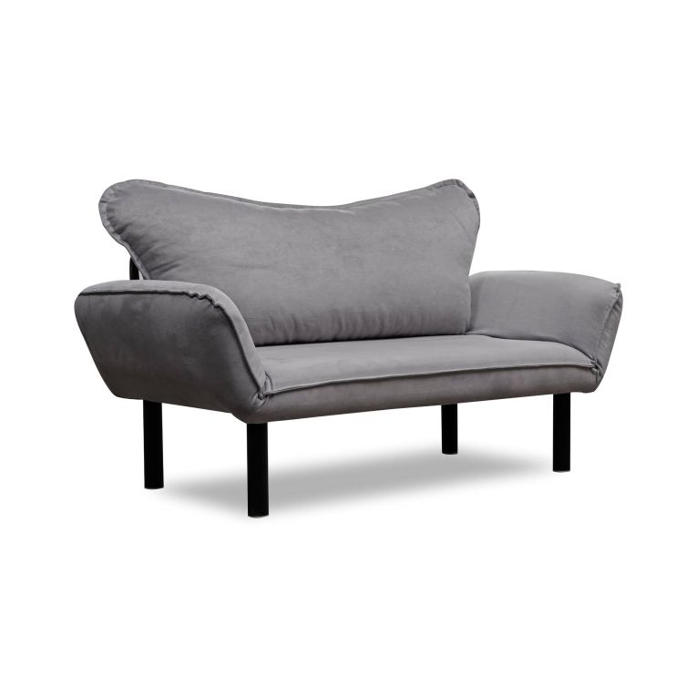 Divano letto 2 posti Aquilonis, Sofà trasformabile, Divanetto per ospiti, Poltrona letto contenitore, 140x65 h70 cm, Grigio