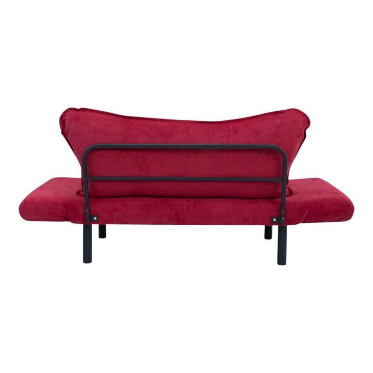 Divano letto 2 posti Aquilonis, Sofà trasformabile, Divanetto per ospiti, Poltrona letto contenitore, 140x65 h70 cm, Rosso