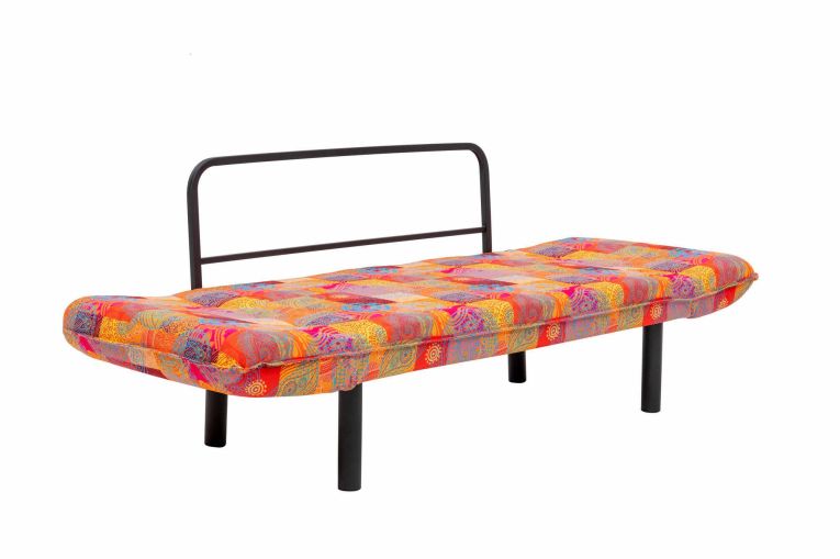 Divano letto 2 posti Aquilonis, Sofà trasformabile, Divanetto per ospiti, Poltrona letto contenitore, 150x65 h40 cm, Multicolore
