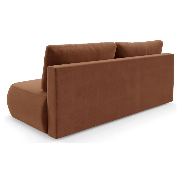 Divano Letto 2 Posti Arancione Contenitore Cuscini Sfoderabili 210x106 cm, Reclinabile - Brugnato