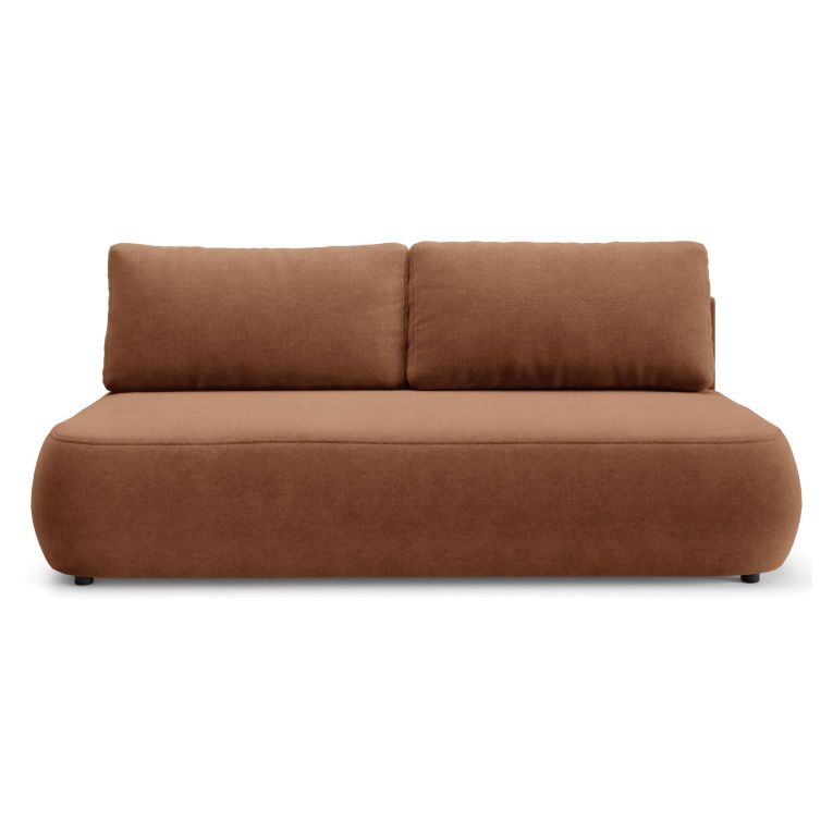 Divano Letto 2 Posti Arancione Contenitore Cuscini Sfoderabili 210x106 cm, Reclinabile - Brugnato