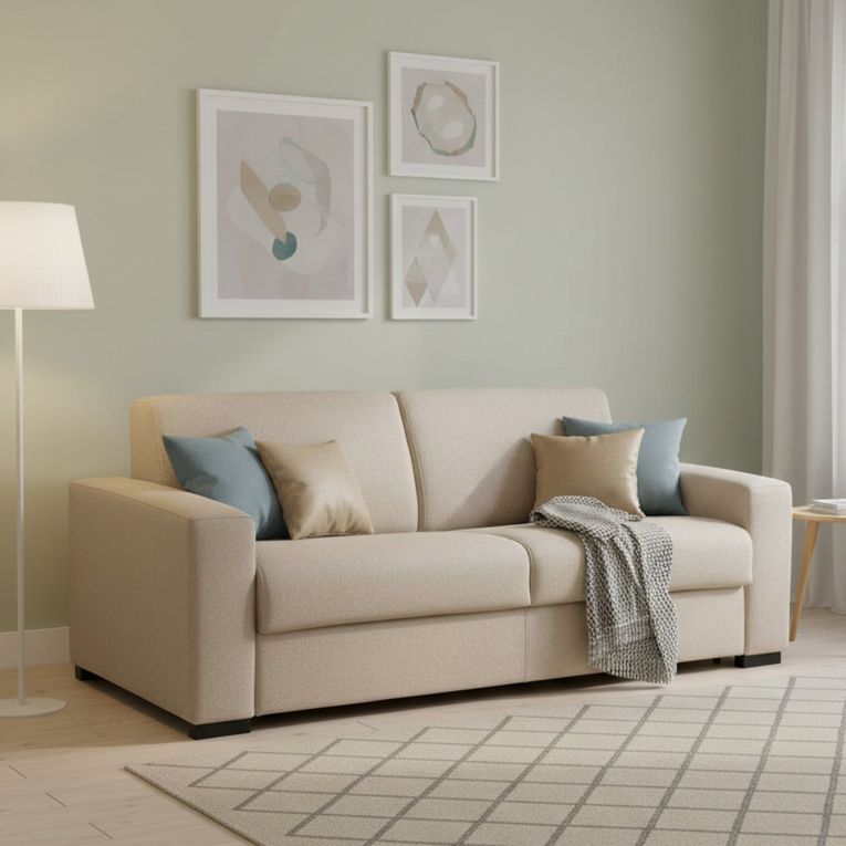 Divano letto 2 posti beige 160x95cm - Alcatraz