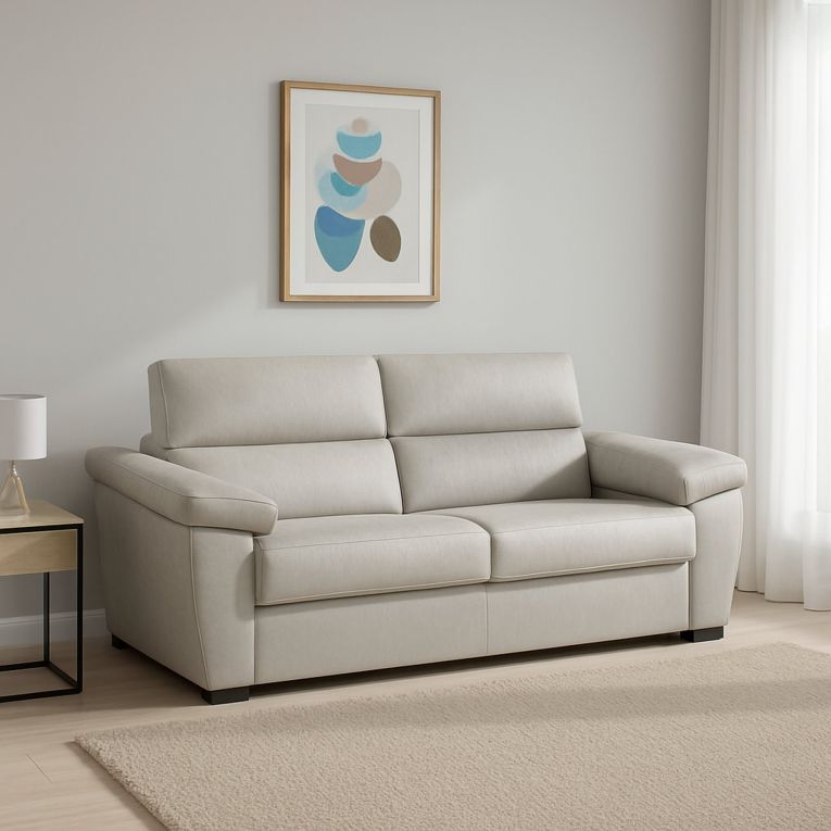 Divano letto 2 posti beige 205x95cm - Fisciano