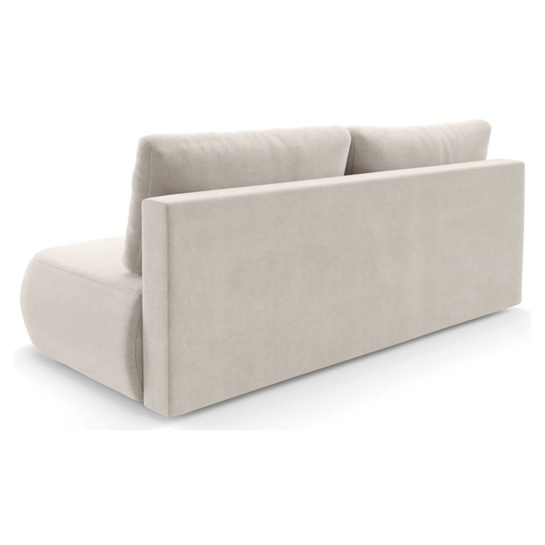 Divano Letto 2 Posti Beige Chiaro Contenitore Cuscini Sfoderabili 210x106 cm, Reclinabile - Brugnato