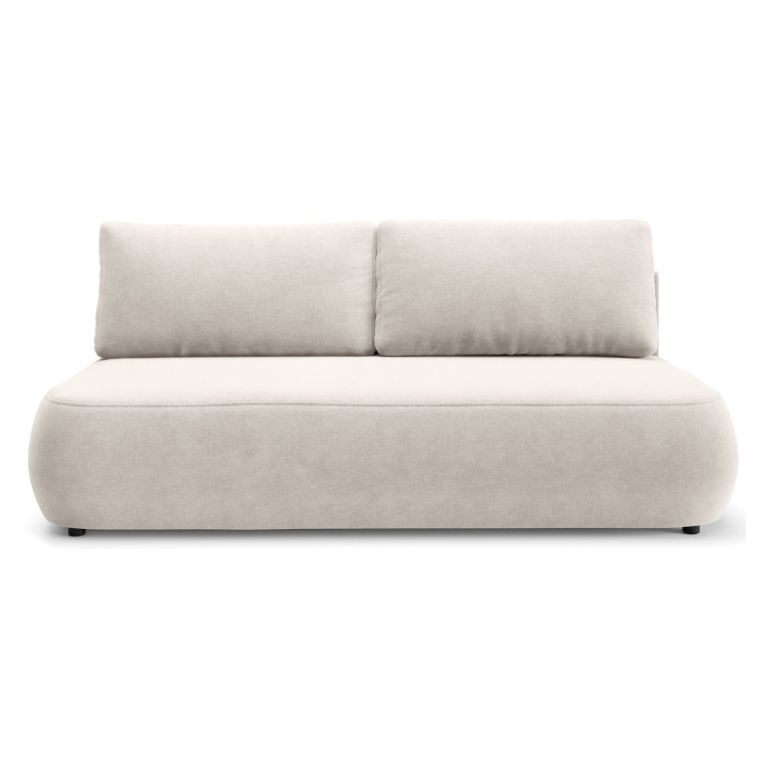 Divano Letto 2 Posti Beige Chiaro Contenitore Cuscini Sfoderabili 210x106 cm, Reclinabile - Brugnato