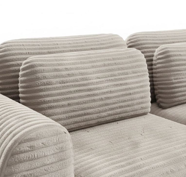 Divano Letto 2 Posti Beige Chiaro Contenitore di Apertura a Libro 266x121 cm, Reclinabile - Golgi