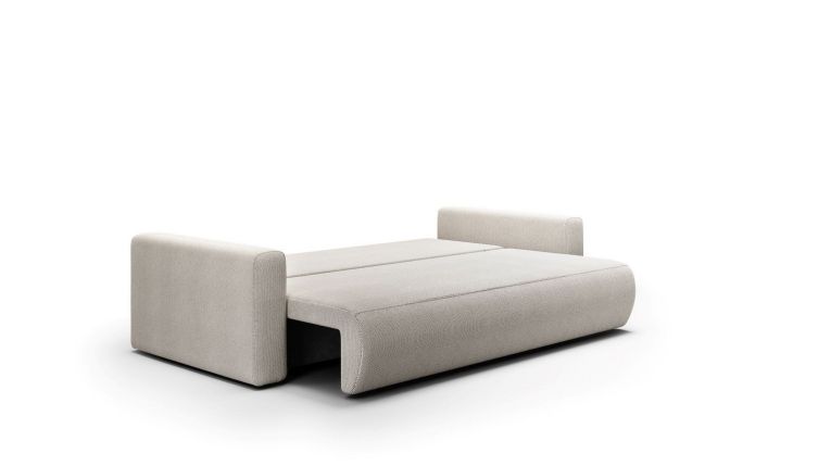 Divano Letto 2 Posti Bianco Contenitore di Apertura a Libro 240x105 cm, Reclinabile - Erbezzo