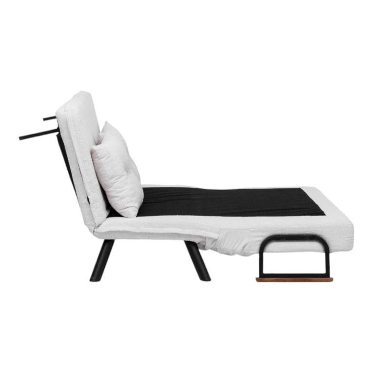 Divano Letto 2 Posti Bianco Contenitore Reclinabile 133x78 cm, Braccioli - Calvin