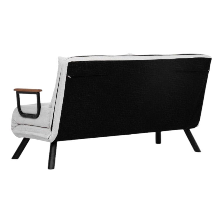 Divano Letto 2 Posti Bianco Contenitore Reclinabile 133x78 cm, Braccioli - Calvin