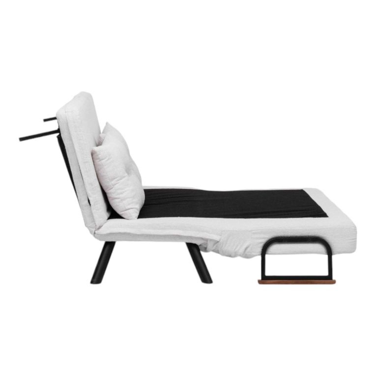 Divano Letto 2 Posti Bianco Contenitore Reclinabile 133x78 cm, Braccioli - Calvin