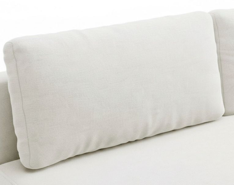 Divano Letto 2 Posti Bianco Crema Contenitore Cuscini Sfoderabili 210x106 cm, Reclinabile - Brugnato