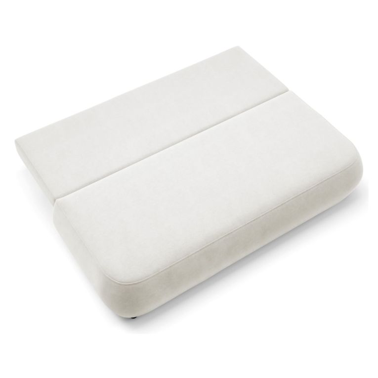 Divano Letto 2 Posti Bianco Crema Contenitore Cuscini Sfoderabili 210x106 cm, Reclinabile - Brugnato