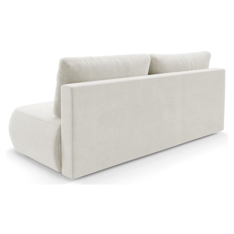 Divano Letto 2 Posti Bianco Crema Contenitore Cuscini Sfoderabili 210x106 cm, Reclinabile - Brugnato
