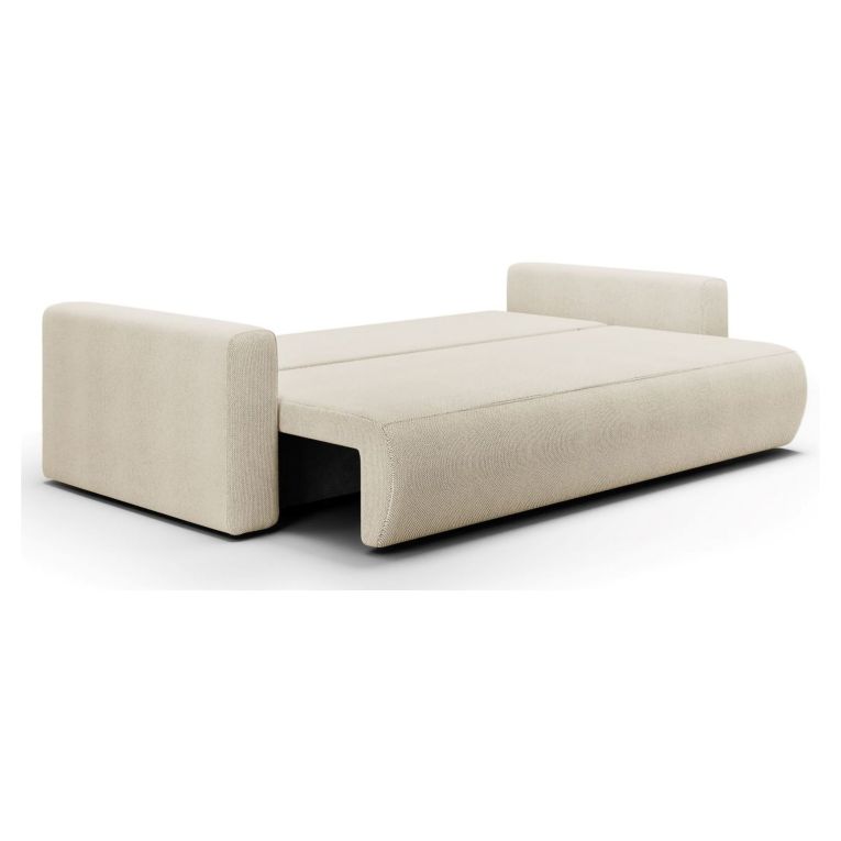 Divano Letto 2 Posti Bianco Crema Contenitore di Apertura a Libro 240x105 cm, Reclinabile - Erbezzo