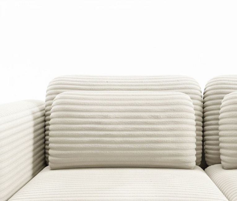 Divano Letto 2 Posti Bianco Crema Contenitore di Apertura a Libro 266x121 cm, Reclinabile - Golgi