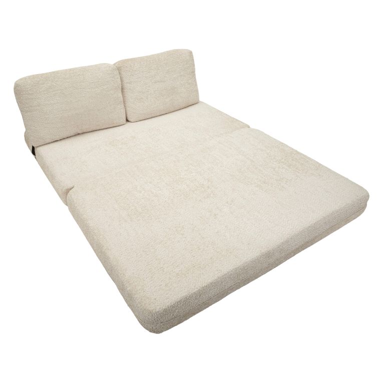 Divano Letto 2 Posti Bianco Reclinabile Apertura a Ribalta 31x31 cm, Posti a Sedere 2 - Albayz
