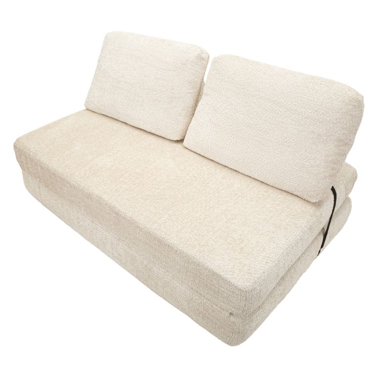 Divano Letto 2 Posti Bianco Reclinabile Apertura a Ribalta 31x31 cm, Posti a Sedere 2 - Albayz