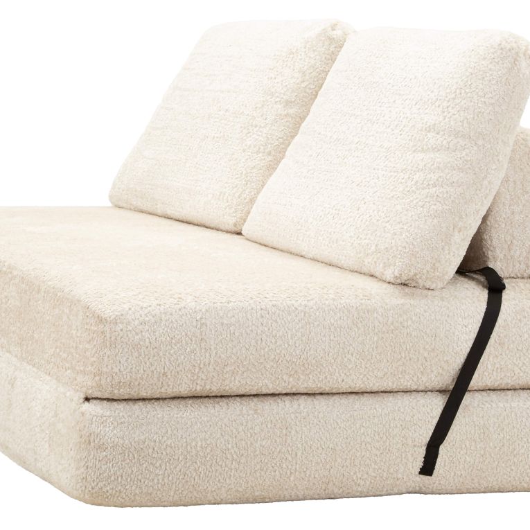 Divano Letto 2 Posti Bianco Reclinabile Apertura a Ribalta 31x31 cm, Posti a Sedere 2 - Albayz