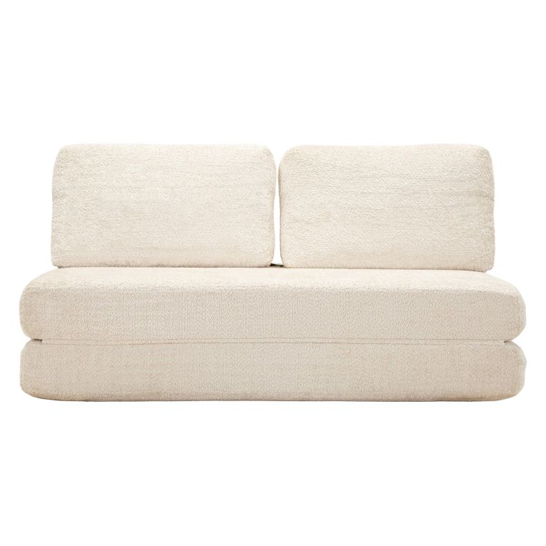 Divano Letto 2 Posti Bianco Reclinabile Apertura a Ribalta 31x31 cm, Posti a Sedere 2 - Albayz
