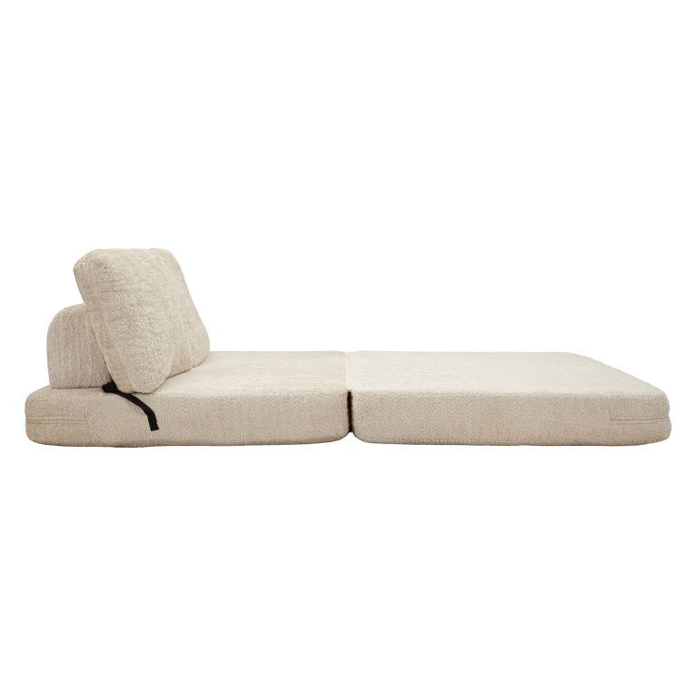 Divano Letto 2 Posti Bianco Reclinabile Apertura a Ribalta 31x31 cm, Posti a Sedere 2 - Albayz