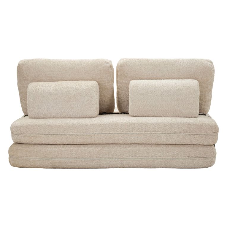 Divano Letto 2 Posti Bianco Reclinabile Apertura a Ribalta 31x31 cm, Posti a Sedere 2 - Albayz